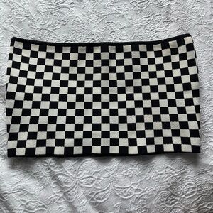 Perfect Black and White Checkered L.A. Hearts Tube Top